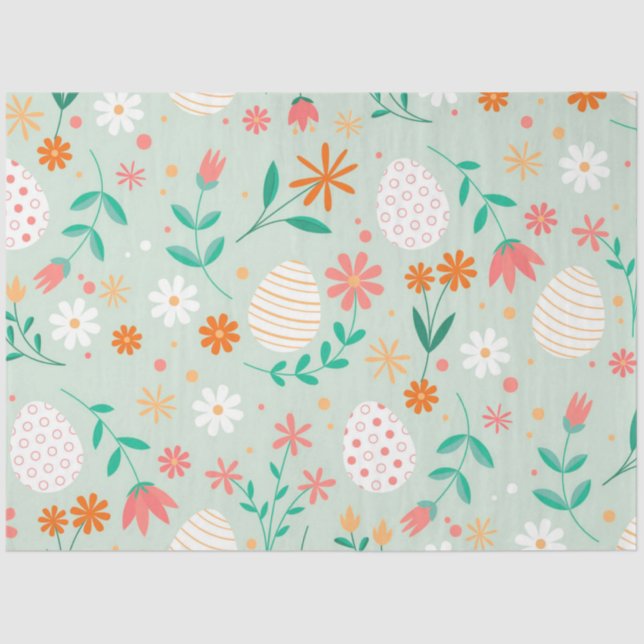 Happy Easter Egg Floral Tissue Paper (Front)