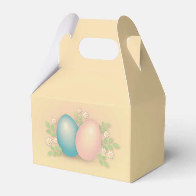 Happy Easter Egg & Flowers   Favour Box (Front Side)