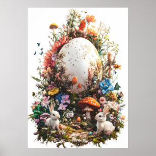Happy Easter Egg Forest Poster