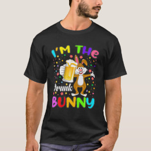 Happy Easter Egg Funny Bunny Beer Wine Drinking T-Shirt