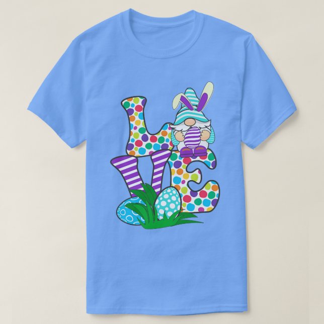 Happy Easter Egg Gnome Love  T-Shirt (Design Front)