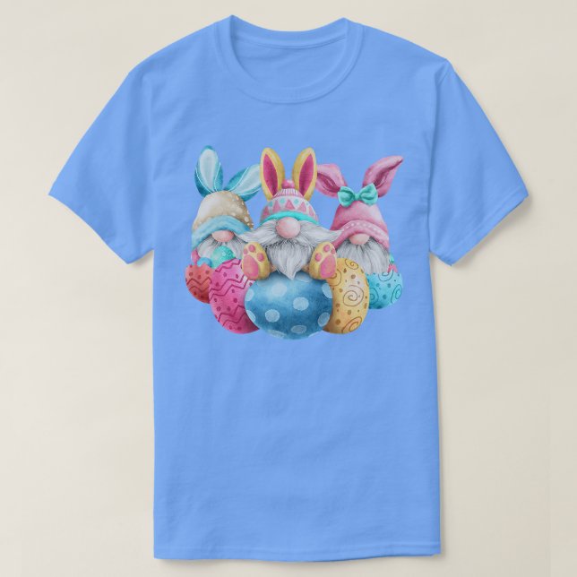 Happy Easter Egg Gnomes Three Easter Bunny Ears Ga T-Shirt (Design Front)
