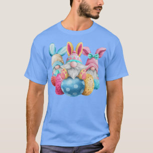Happy Easter Egg Gnomes Three Easter Bunny Ears Ga T-Shirt