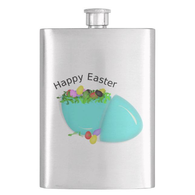 "HAPPY EASTER" EGG HIP FLASK (Front)