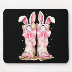Happy Easter Egg Howdy Western Cowboy Boots Bunny Mouse Pad