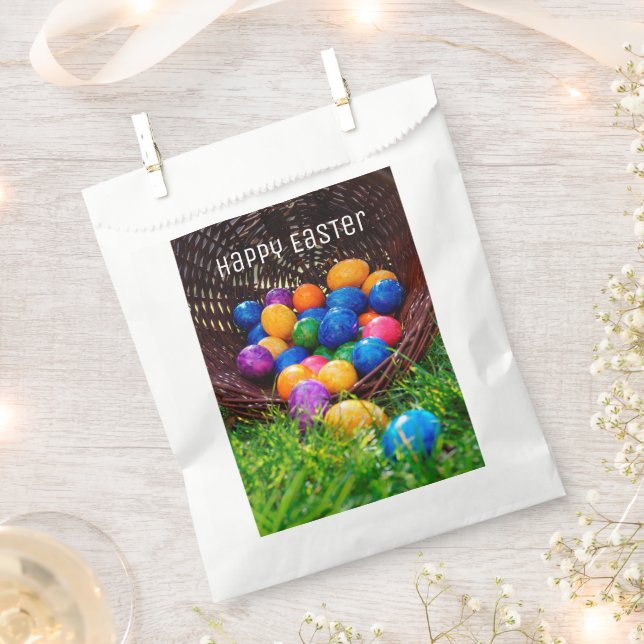 Happy Easter Egg Hunt Basket Photo Favour Bag (Clipped)