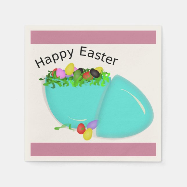 "HAPPY EASTER" EGG NAPKIN (Front)