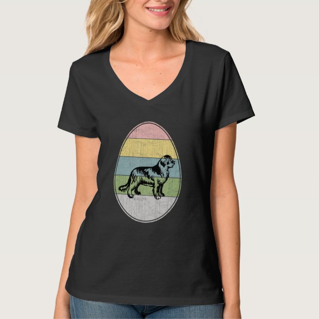 Happy Easter Egg Newfoundland Dog Graphic  Easter  T-Shirt (Front)
