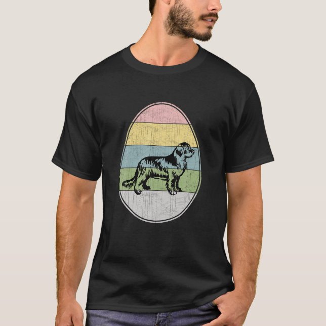 Happy Easter Egg Newfoundland Dog Graphic Funny Ea T-Shirt (Front)