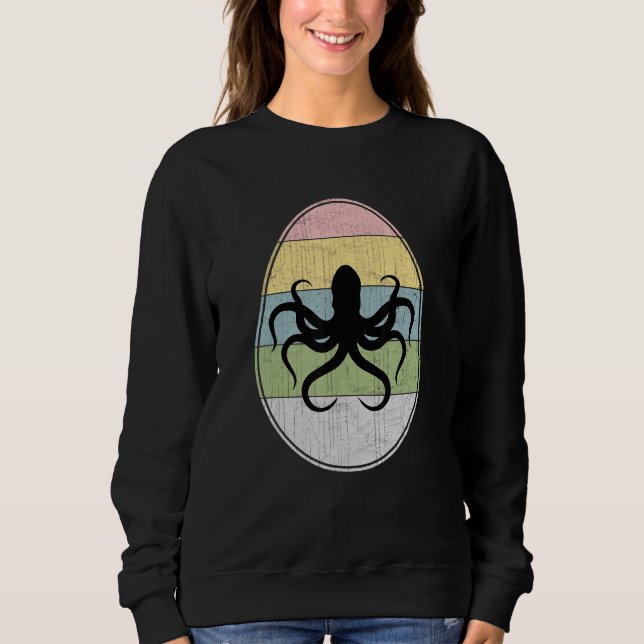 Happy Easter Egg Octopus Graphic Funny Easter Day  Sweatshirt (Front)