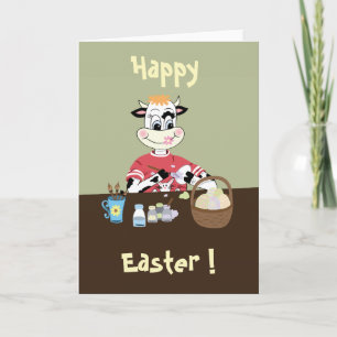 Happy Easter egg Painting Kid Greeting Card