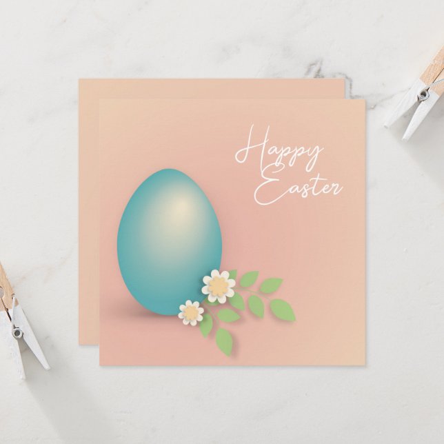 Happy Easter egg pastel spring floral design  (Front/Back In Situ)