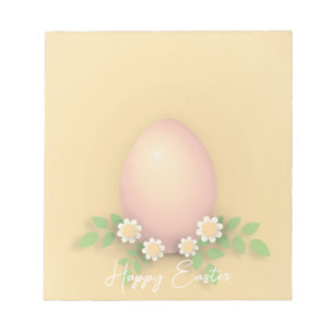 Happy Easter Egg & Spring Flowers Notepad