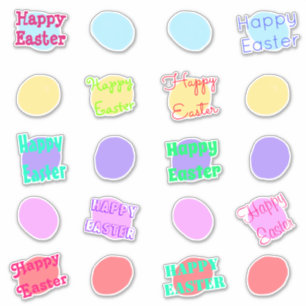 Happy Easter Egg Stickers