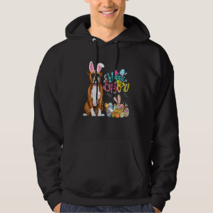 Happy Easter Eggs Bunny Dog Boxer Boys Girls Hoodie