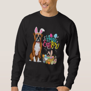 Happy Easter Eggs Bunny Dog Boxer Boys Girls Sweatshirt