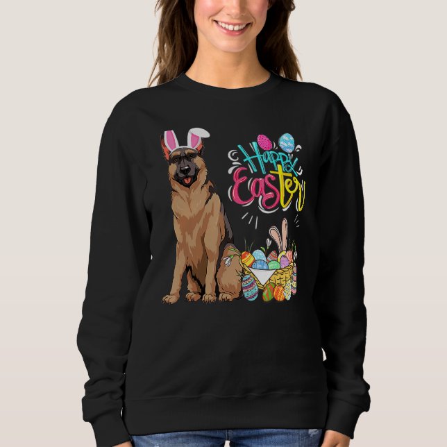 Happy Easter Eggs Bunny Dog German Shepherd Boys G Sweatshirt (Front)