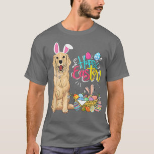 Happy Easter Eggs Bunny Dog Golden Retriever Boys T-Shirt