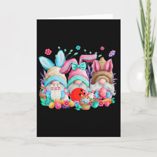 Happy Easter Eggs Bunny Gnomes Bowling Lover Easte Card