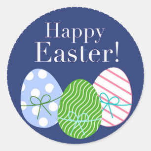 Happy Easter Eggs Classic Round Sticker