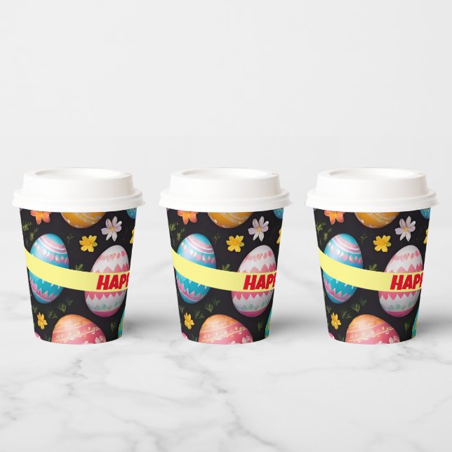 Happy Easter Eggs Collection Paper Cups (Multi)