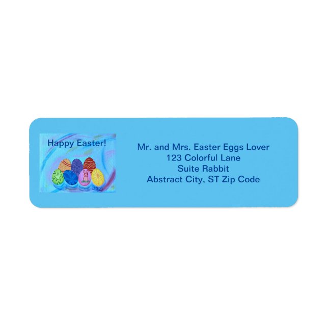 Happy Easter Eggs Colourful Address Labels (Front)