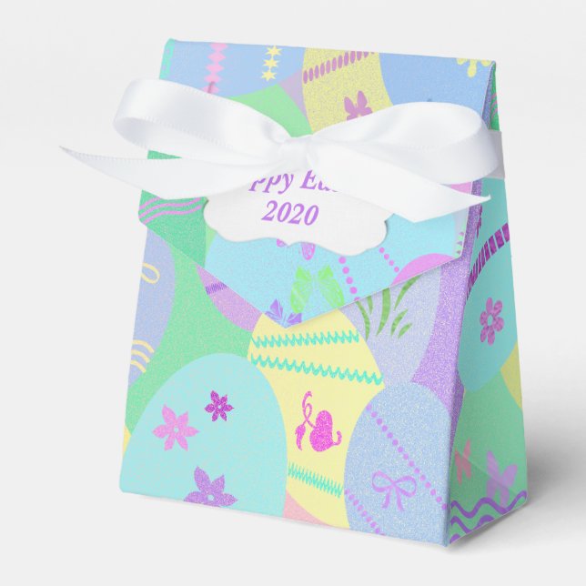 Happy Easter eggs design Favour Box (Front Side)