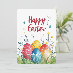 Happy Easter Eggs Egg Hunt Holiday Card