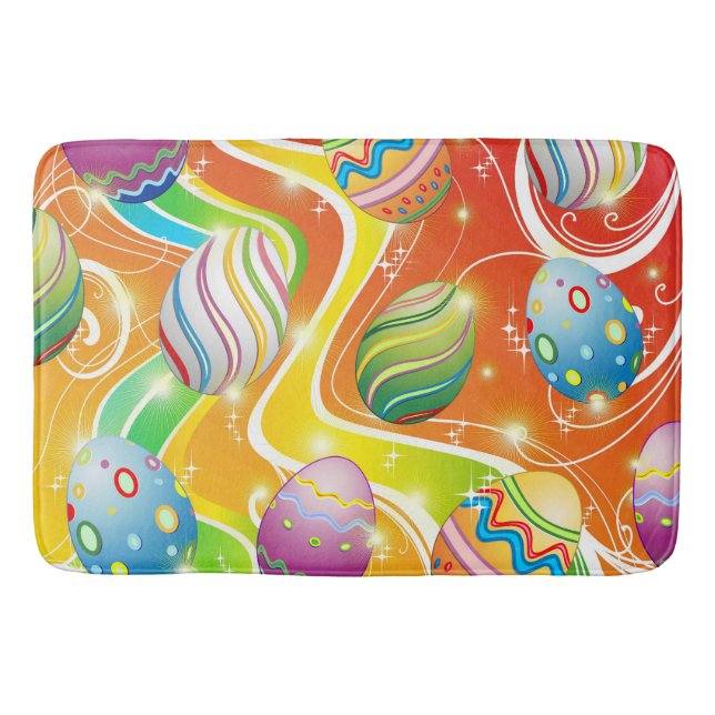 Happy Easter Eggs Festive Pattern Bath Mat (Front)