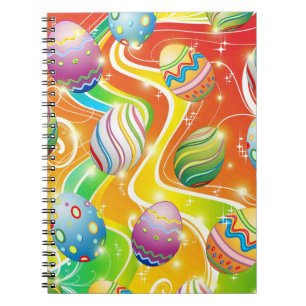 Happy Easter Eggs Festive Pattern Notebook