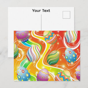 Happy Easter Eggs Festive Pattern Postcard
