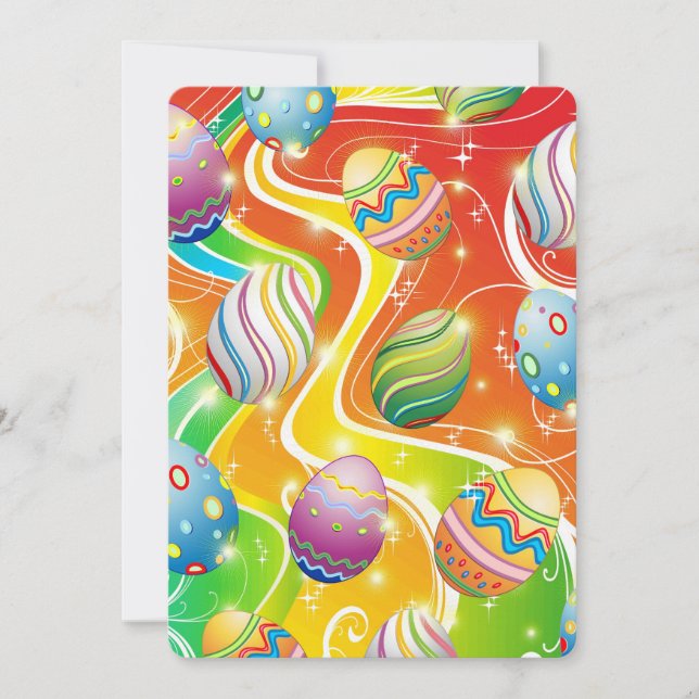 Happy Easter Eggs Festive Pattern Thank You Card (Front)