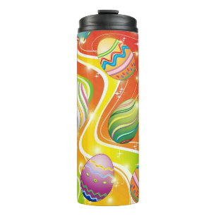 Happy Easter Eggs Festive Pattern Thermal Tumbler