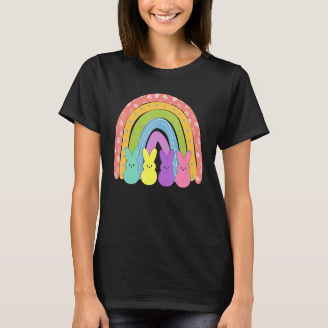 Happy Easter Eggs Gnome Rainbow Easter Egg Hunting T-Shirt (Front)