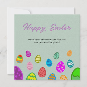 Happy Easter Eggs Holiday Card