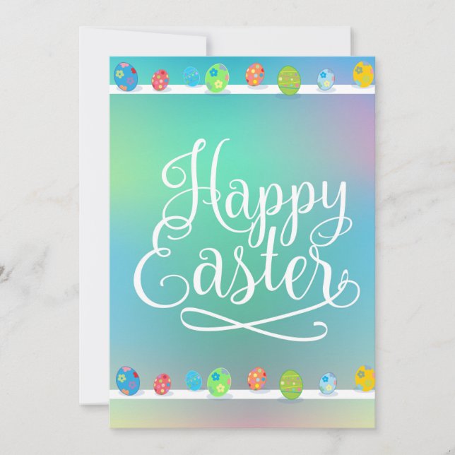 Happy Easter Eggs Hunt Spring Party Beautiful Holiday Card (Front)