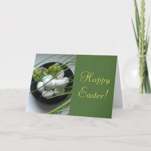 Happy Easter Eggs in Bowl, Greeting Card