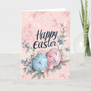 Happy Easter Eggs Watercolor Card
