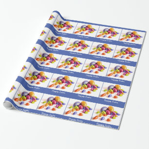 happy easter eggs wrapping paper