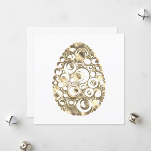 Happy Easter Elegant Gold Look Easter Egg Holiday Card