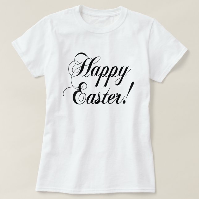 Happy Easter Elegant Typography T-Shirt (Design Front)