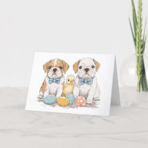 Happy Easter English Bulldogs Holiday Card