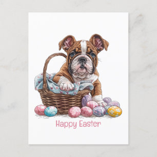 Happy Easter English Bulldogs Holiday Postcard