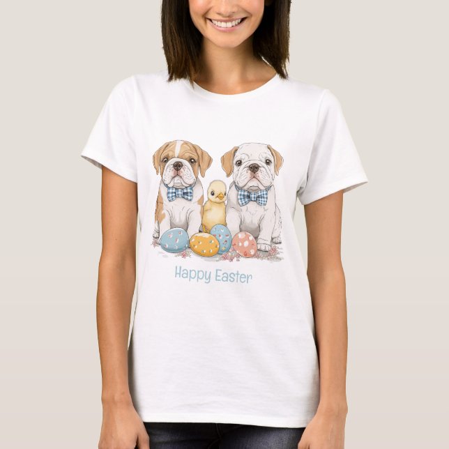 Happy Easter English Bulldogs T-Shirt (Front)