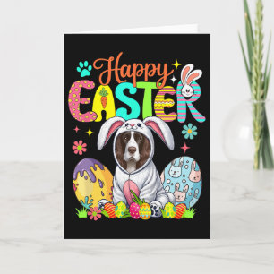 Happy Easter English Springer Spaniel Cosplay Bunn Card