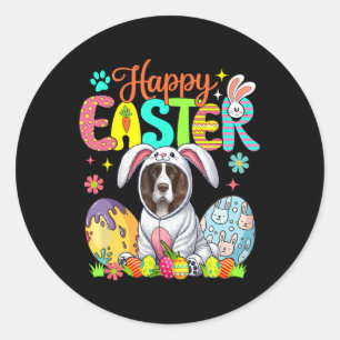 Happy Easter English Springer Spaniel Cosplay Bunn Classic Round Sticker