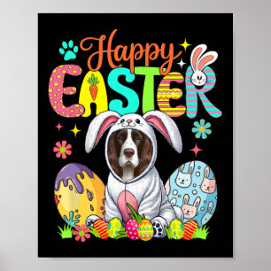 Happy Easter English Springer Spaniel Cosplay Bunn Poster