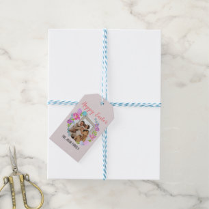 Happy Easter family,easter bunny family one photo Gift Tags