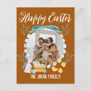 Happy Easter family,easter bunny family one photo Holiday Postcard