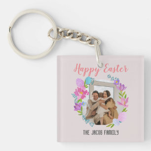  Happy Easter family,easter bunny family one photo Key Ring